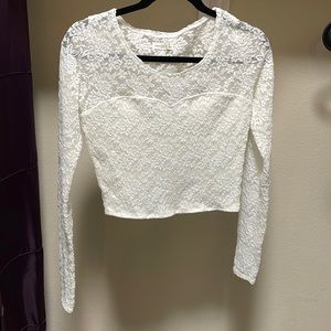 Abercrombie&fitch embroidered floral lace crop top